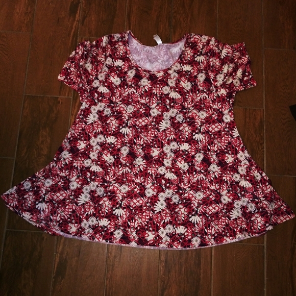 LuLaRoe Red Daisy Top 3X - Picture 1 of 2
